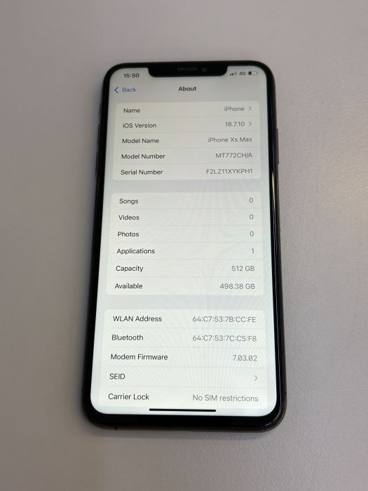 iPhone XS Max · 7/9