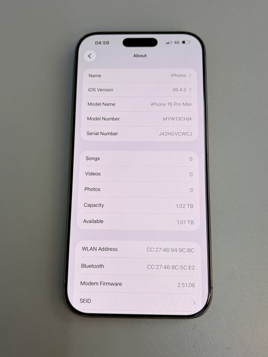 iPhone 16 Pro Max · 7/9