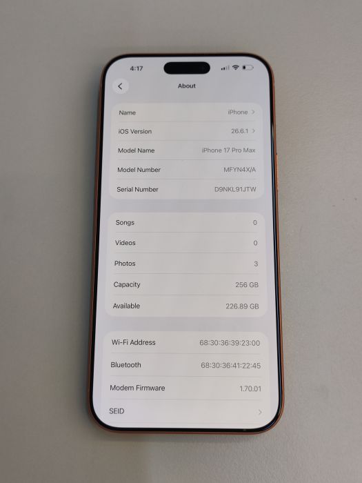 iPhone 17 Pro Max · 7/9