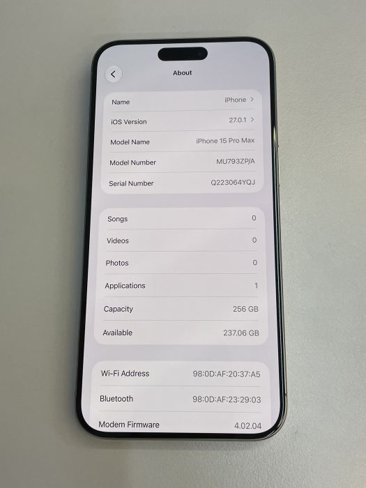 iPhone 15 Pro Max · 7/9