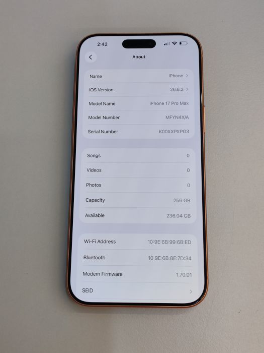 iPhone 17 Pro Max · 7/9