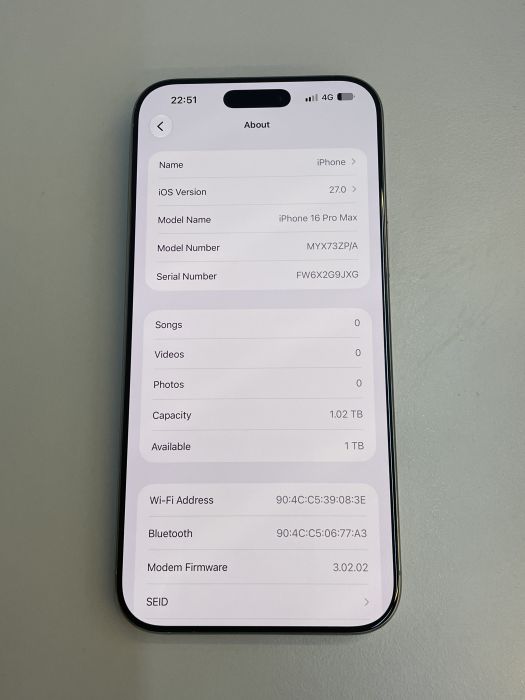 iPhone 16 Pro Max · 8/9