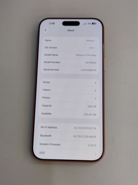 iPhone 17 Pro Max · 7/9