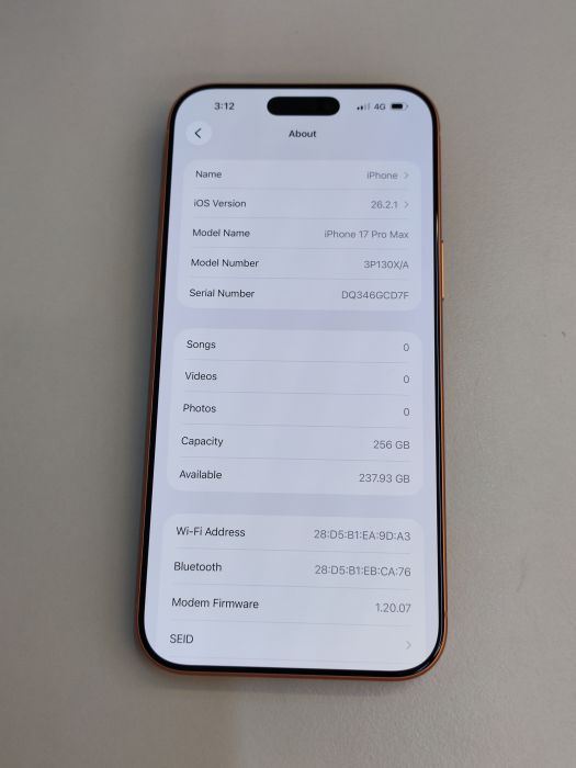 iPhone 17 Pro Max · 8/9