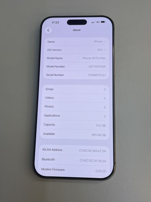 iPhone 16 Pro Max · 7/9