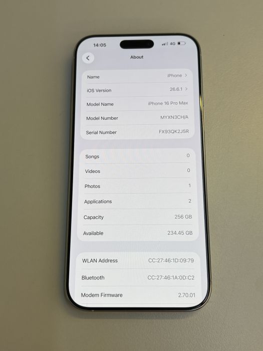 iPhone 16 Pro Max · 7/9