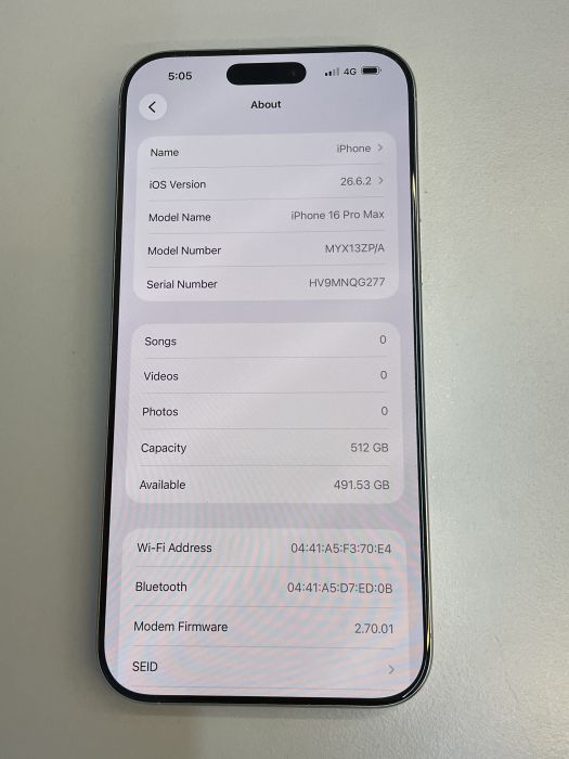 iPhone 16 Pro Max · 7/9