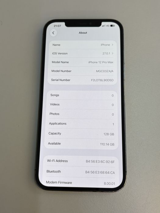 iPhone 12 Pro Max · 8/9