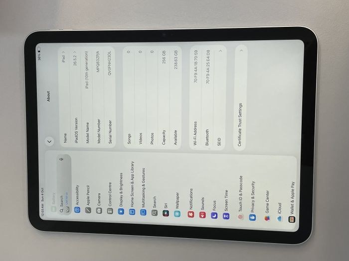 iPad (10th Gen 2022) Wi-fi · 7/7