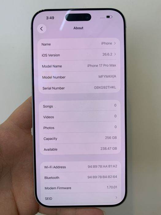 iPhone 17 Pro Max · 6/9