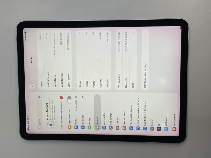 iPad Air (4th Gen 2020) Wi-fi · 7/7