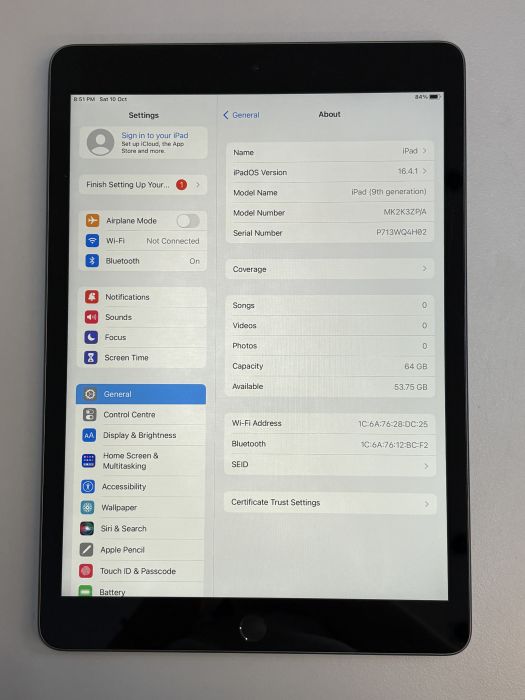 iPad (9th Gen 2021) Wi-fi · 6/6