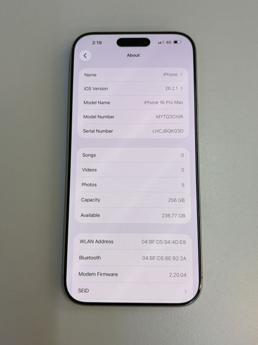 iPhone 16 Pro Max · 7/9