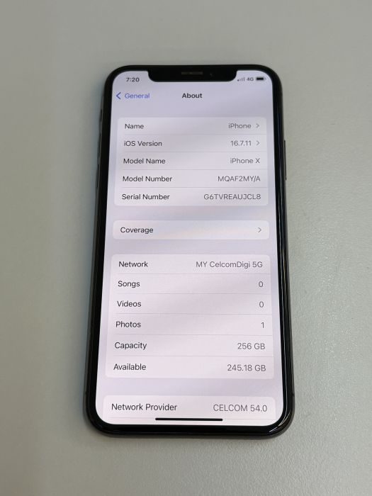 iPhone X · 7/9