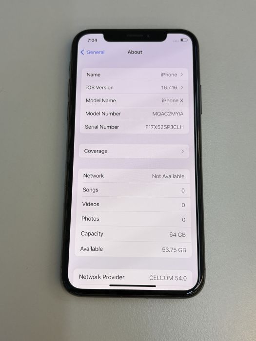 iPhone X · 7/9
