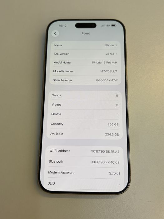 iPhone 16 Pro Max · 7/9