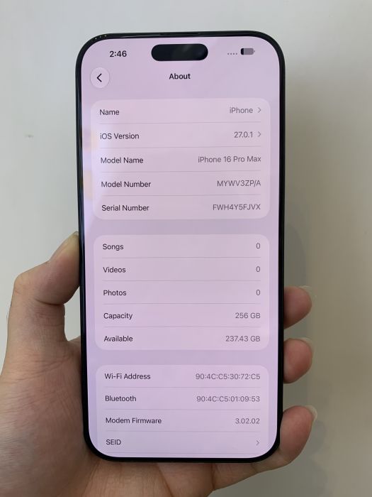 iPhone 16 Pro Max · 6/9