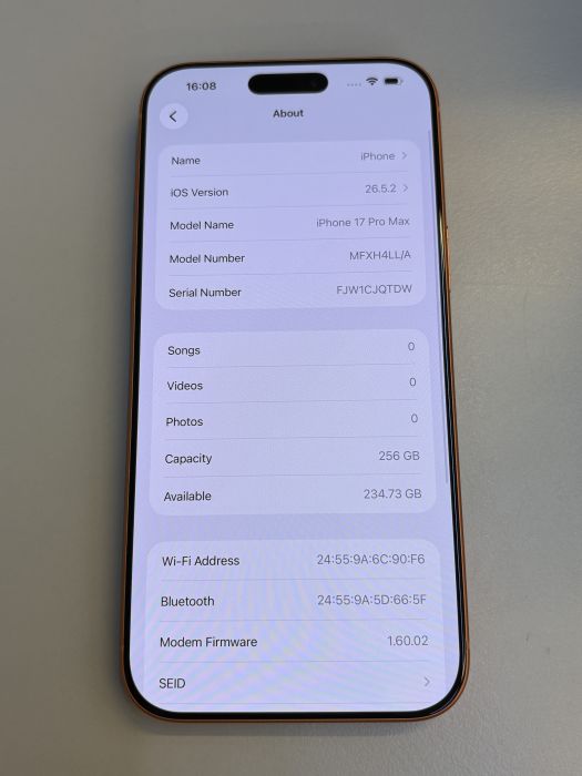 iPhone 17 Pro Max · 8/9
