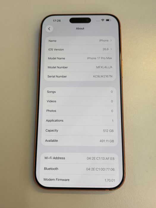 iPhone 17 Pro Max · 7/9