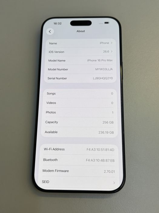 iPhone 16 Pro Max · 7/9