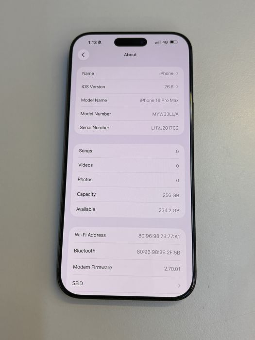 iPhone 16 Pro Max · 7/9