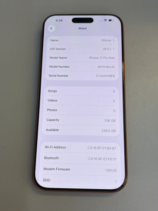 iPhone 17 Pro Max · 7/9