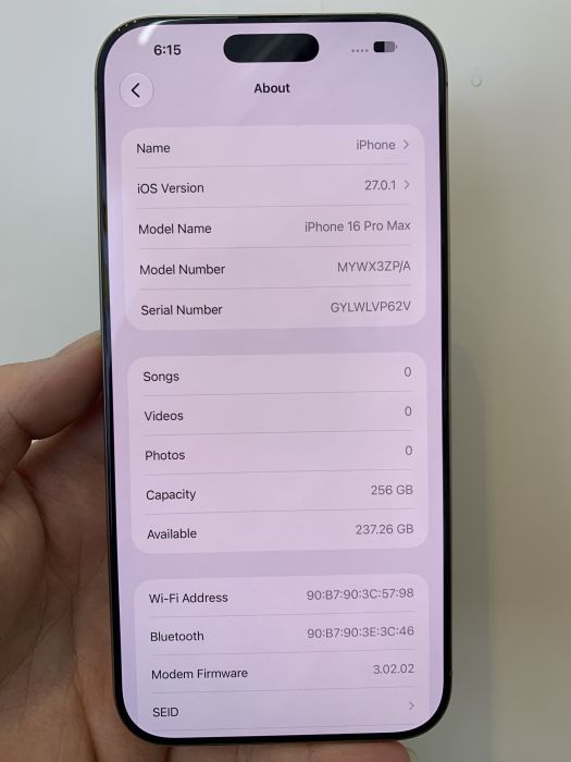 iPhone 16 Pro Max · 6/9