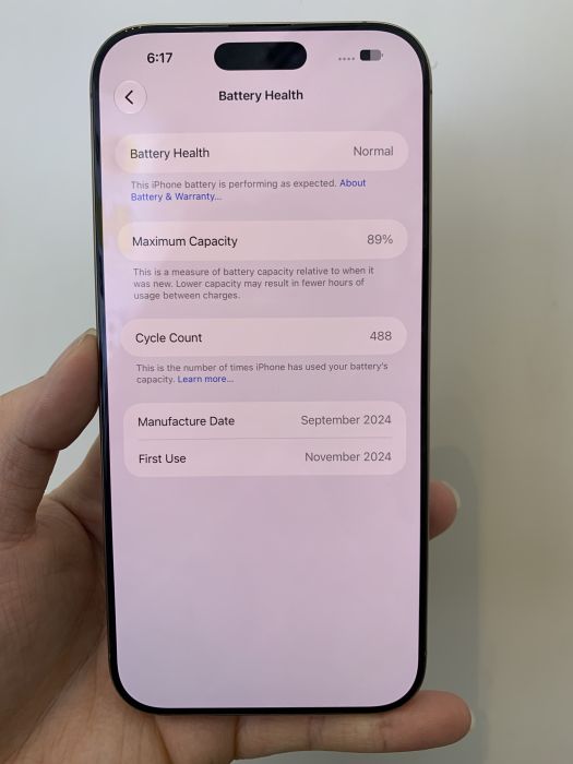 iPhone 16 Pro Max · 8/9