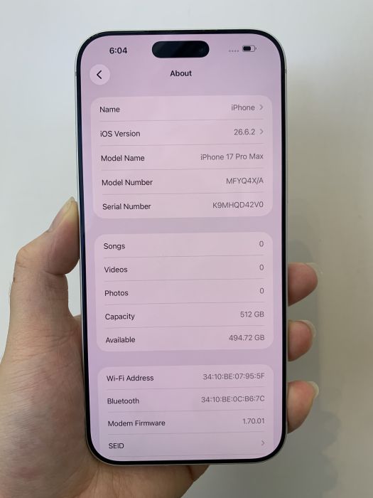 iPhone 17 Pro Max · 6/9