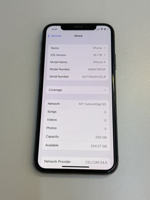iPhone X · 7/9