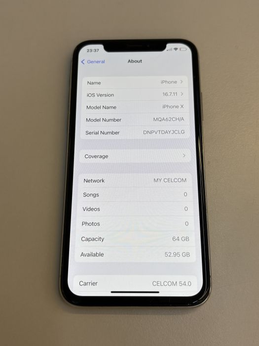 iPhone X · 7/9
