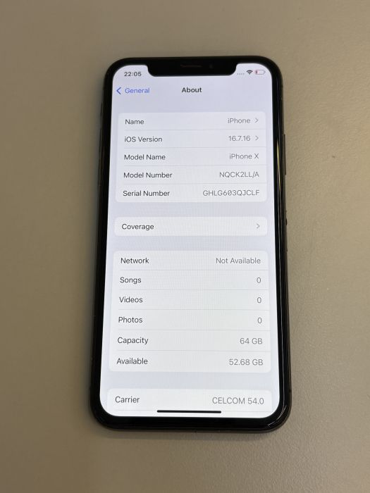 iPhone X · 7/9
