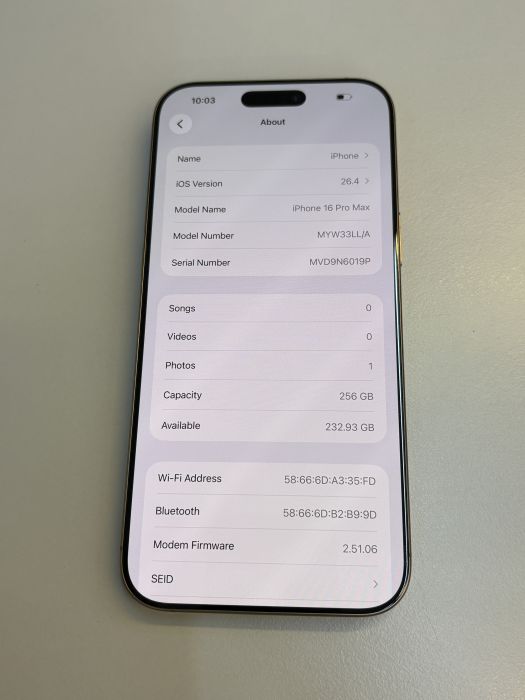 iPhone 16 Pro Max · 7/9