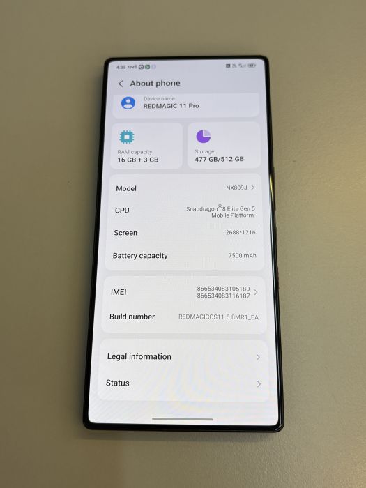 ZTE Nubia Red Magic 11 Pro · 8/8