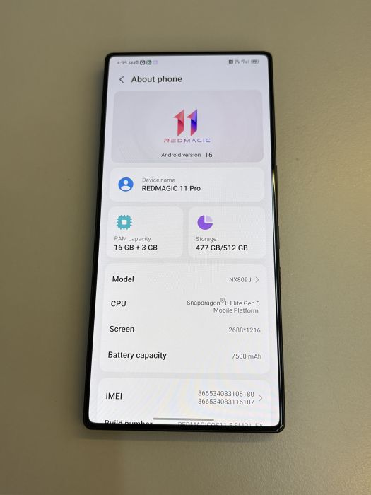ZTE Nubia Red Magic 11 Pro · 7/8