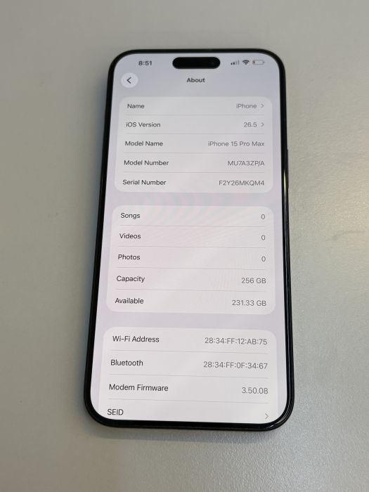 iPhone 15 Pro Max · 8/9