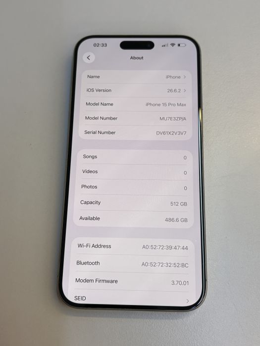 iPhone 15 Pro Max · 8/9