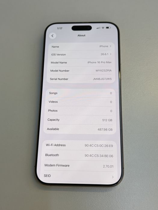 iPhone 16 Pro Max · 8/9