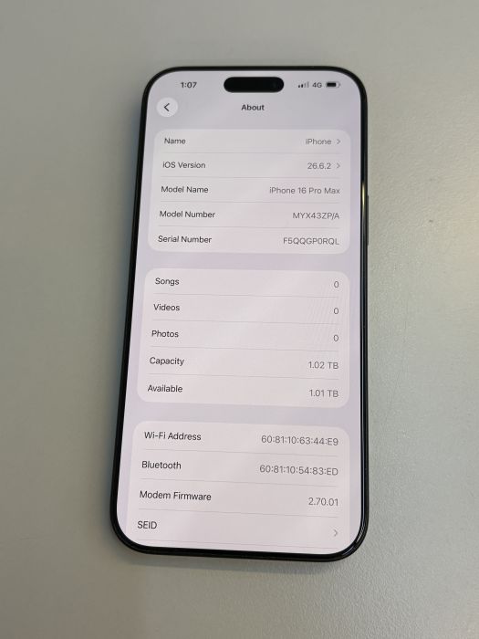 iPhone 16 Pro Max · 7/9