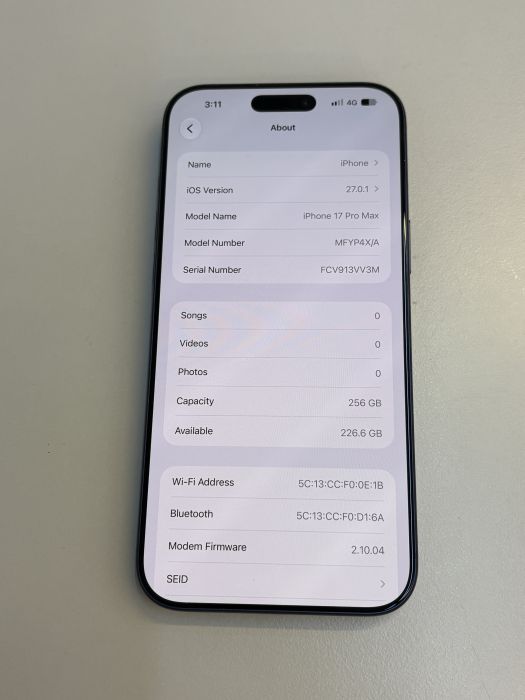 iPhone 17 Pro Max · 7/9