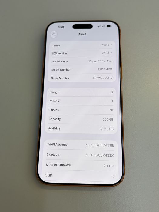 iPhone 17 Pro Max · 8/9