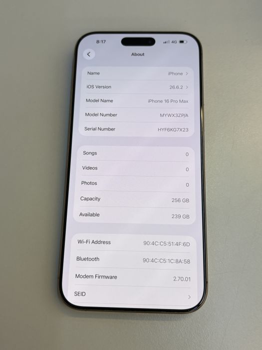 iPhone 16 Pro Max · 7/9
