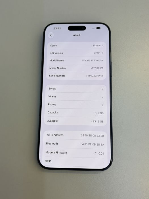iPhone 17 Pro Max · 8/9