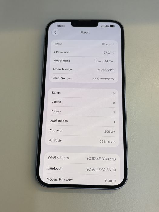 iPhone 14 Plus · 8/9