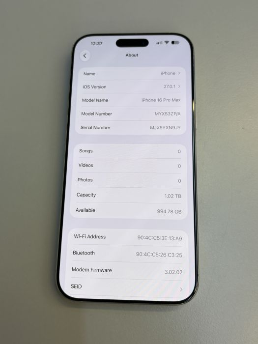 iPhone 16 Pro Max · 8/9